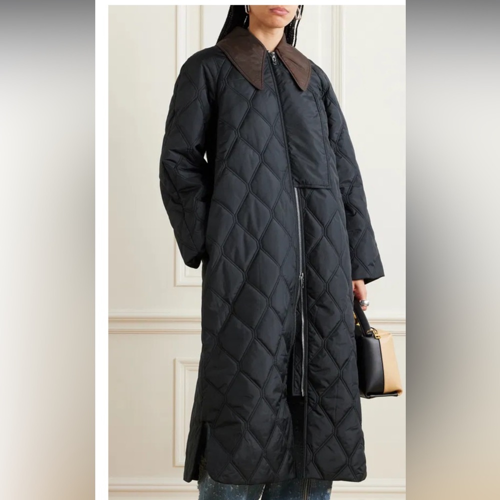 GANNI Quilted Reycled-Ripstop Coat